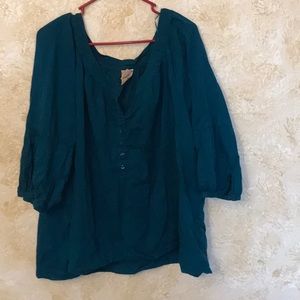 Cute plus size turquoise tunic